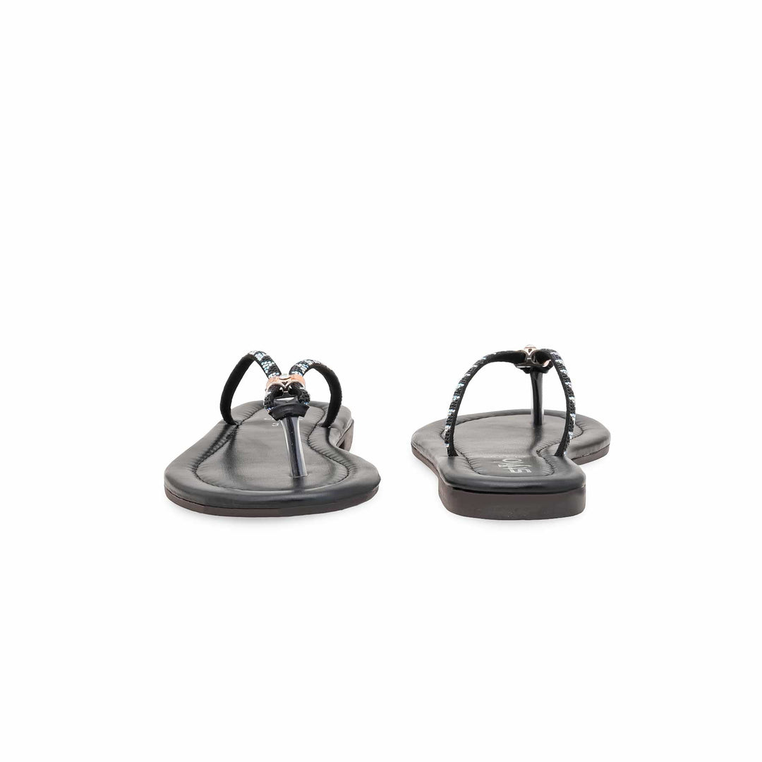 Black Casual Chappal For Women CL2292