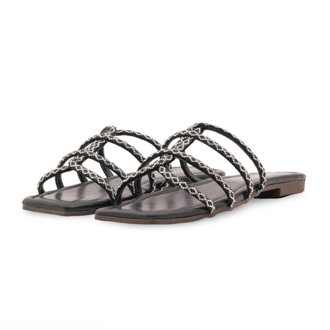Black Casual Slipper For Ladies CL2311
