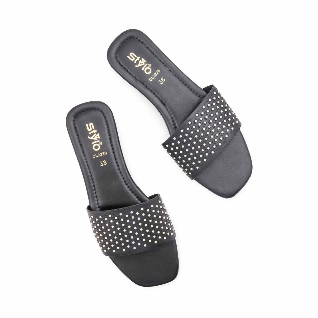 Black Casual Slipper For Women CL2329