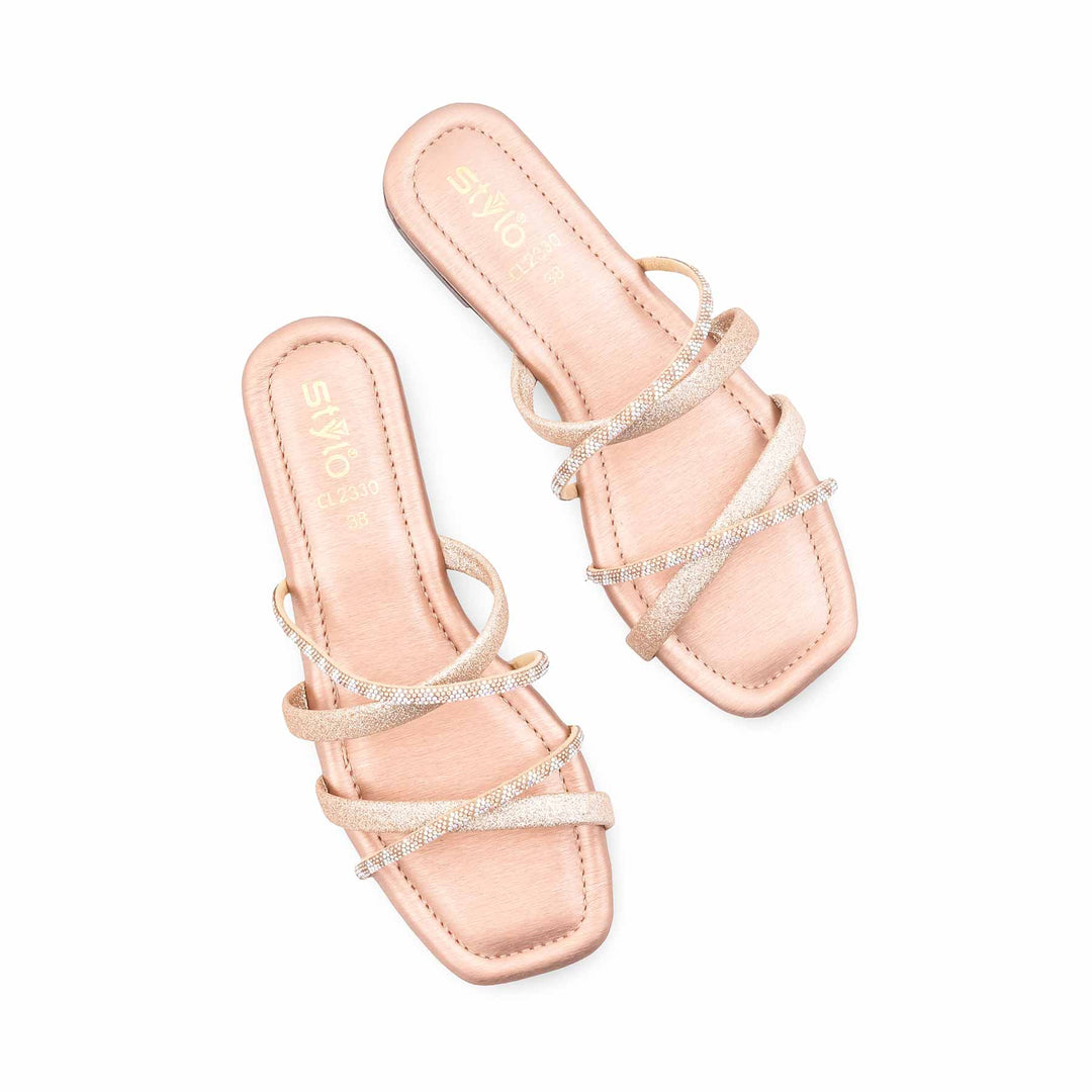 Golden Casual Chappal For Ladies CL2330