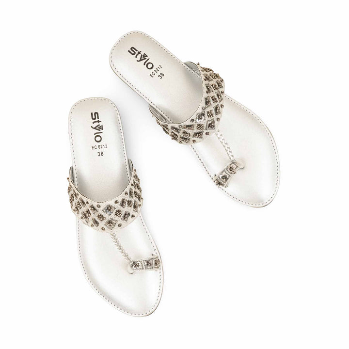 Silver Fancy Chappal EC0212