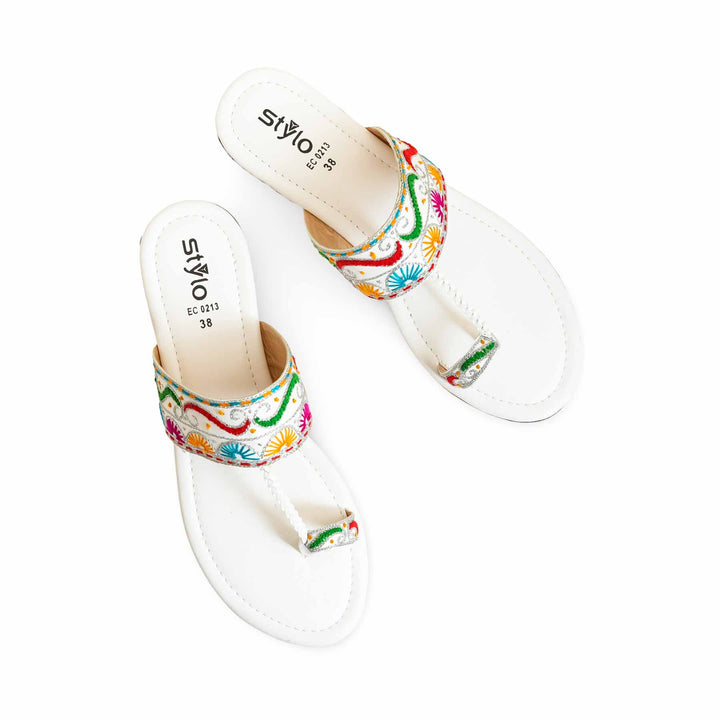 White Ethnic Chappal EC0213