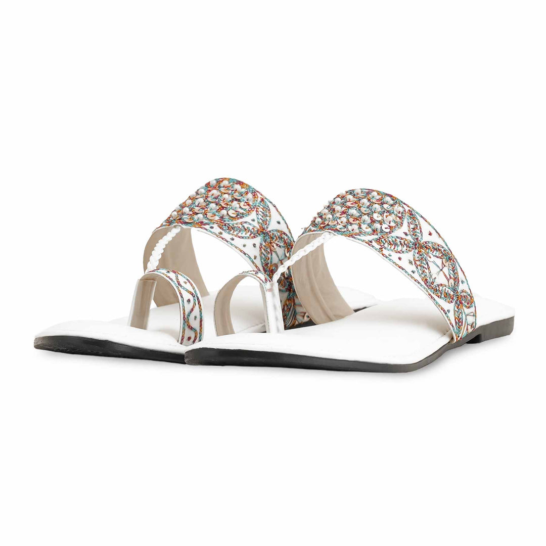 White Formal Women Chappal EC0214