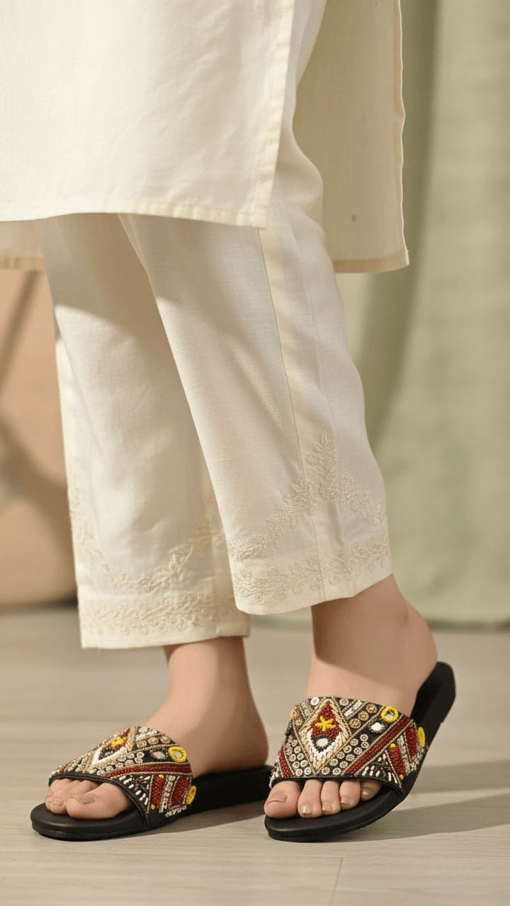 Black Fancy Slipper EC0216