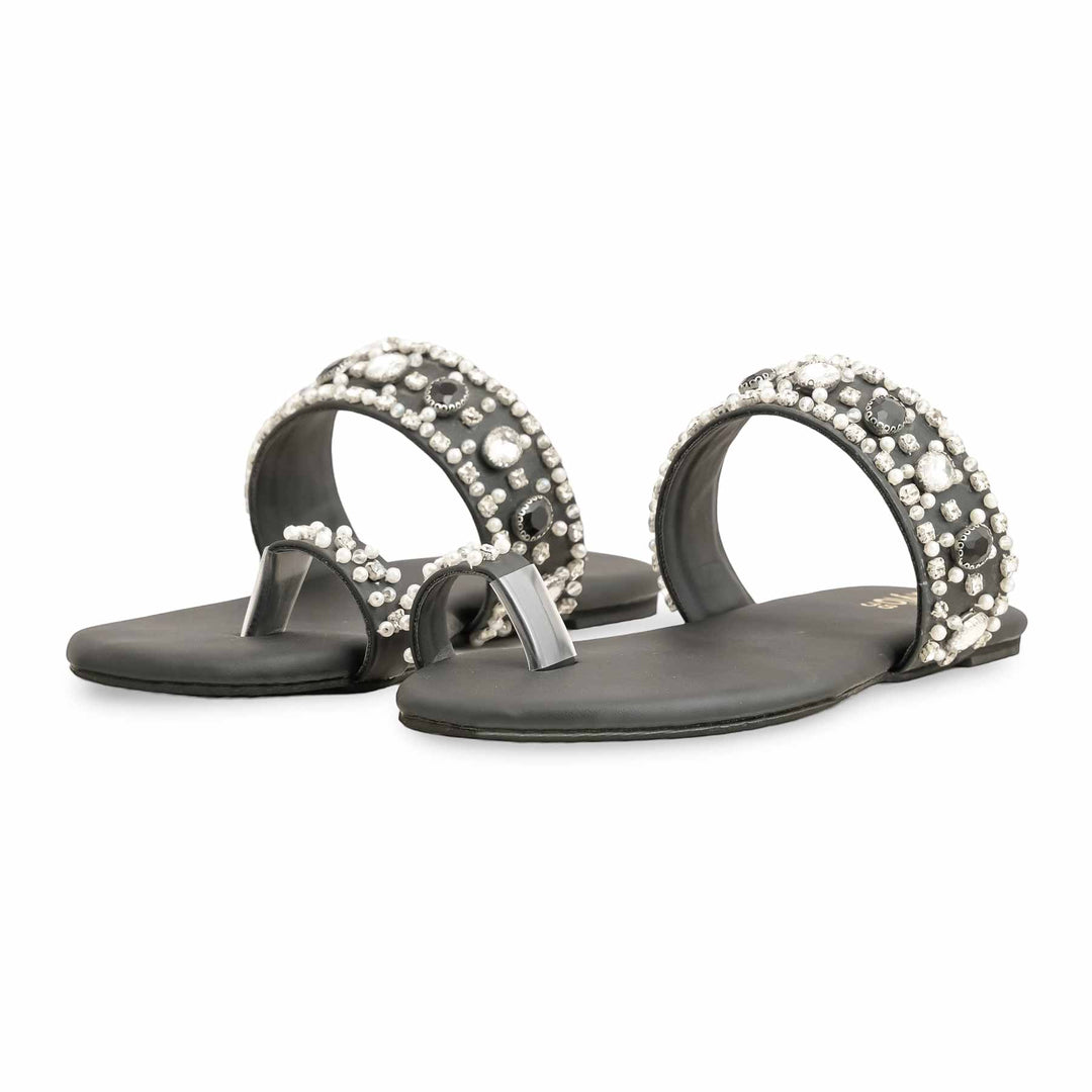 Black Fancy Women Chappal EC0220