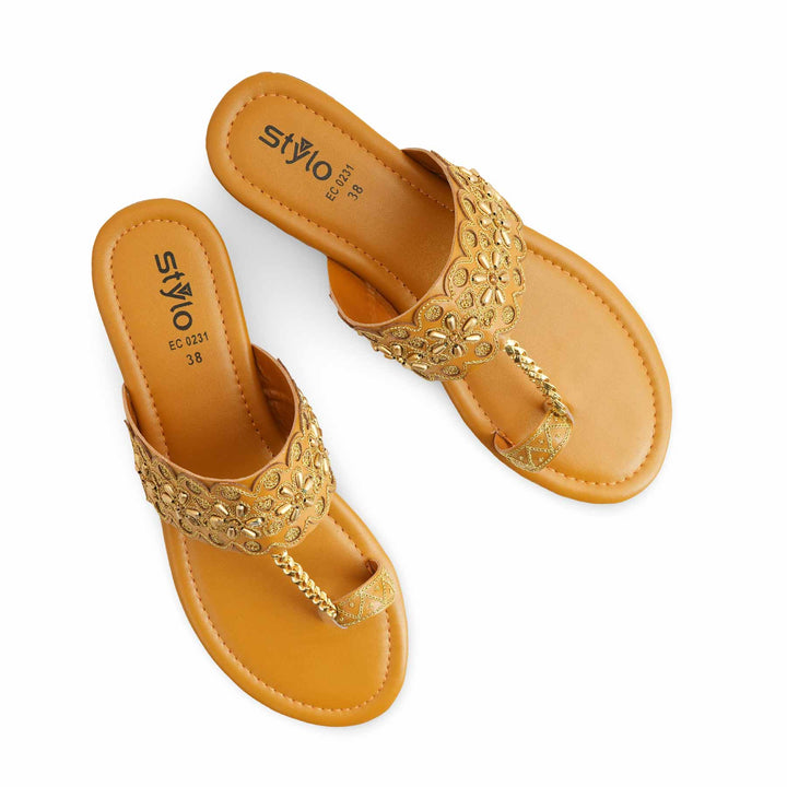 Mustard Formal Women Chappal EC0231