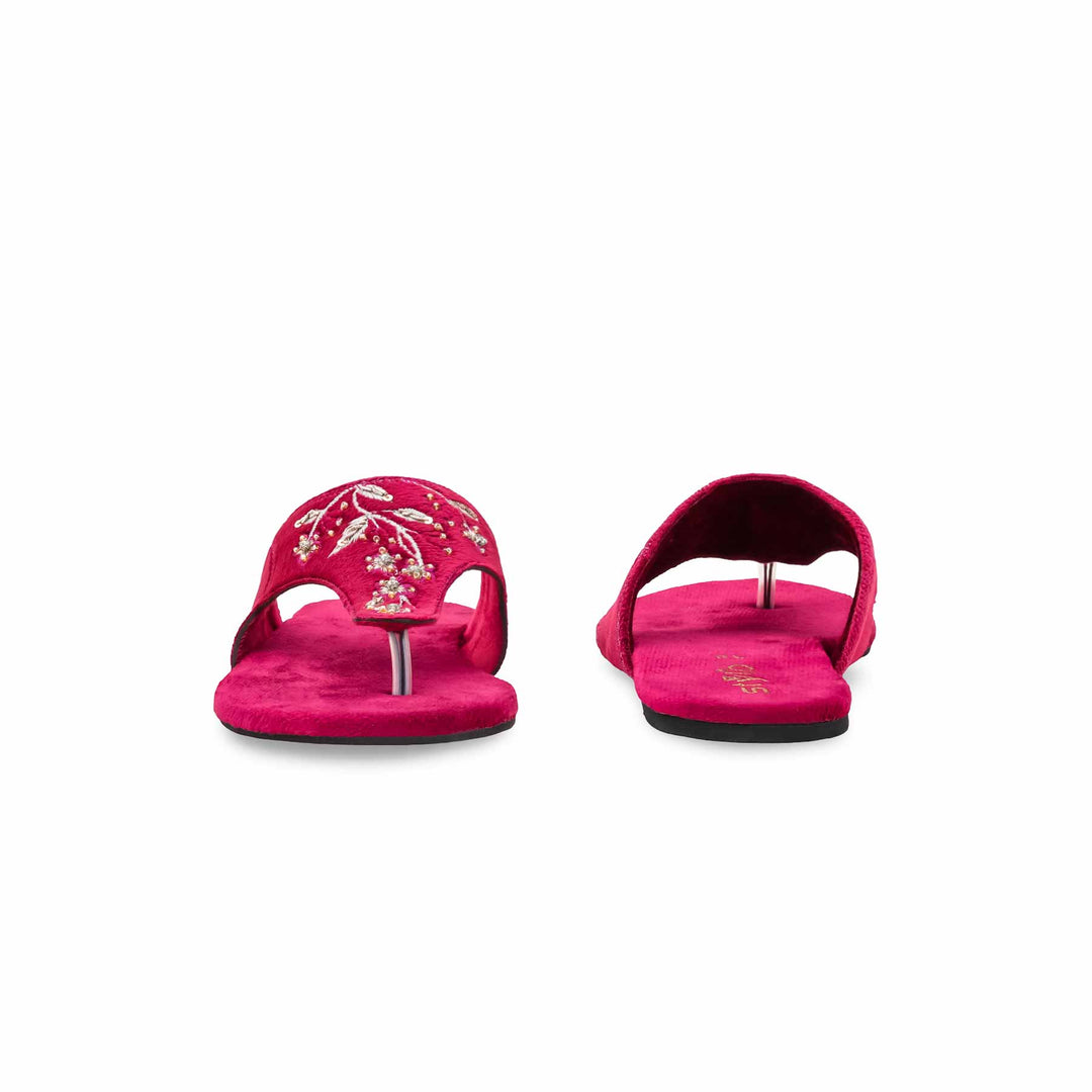 Red Ethnic Chappal For Women EC0239