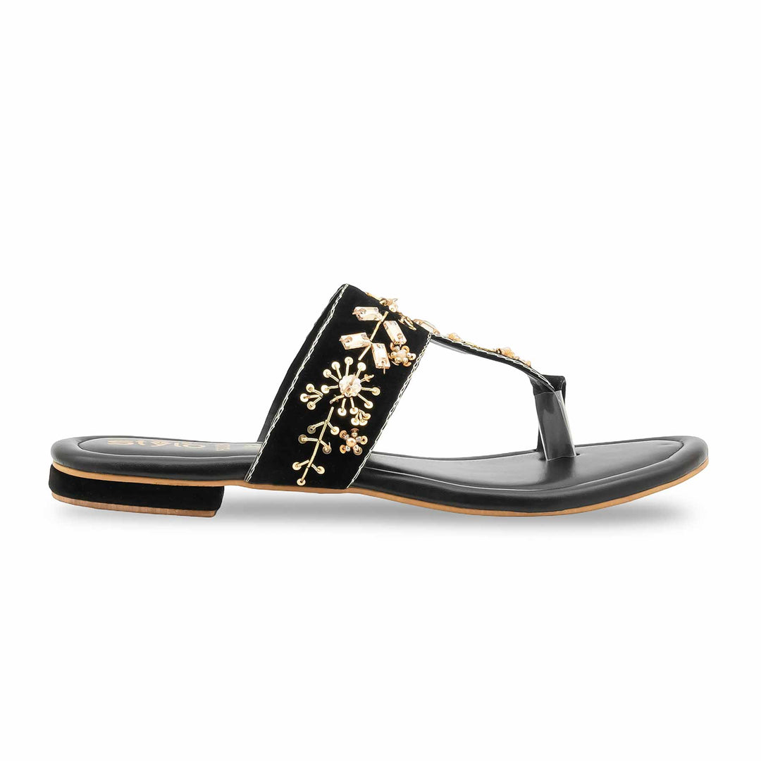 Black Ethnic Chappal For Women EC0254
