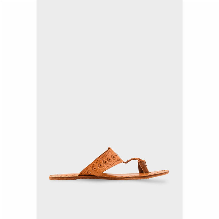 Brown Leather Kolapori For Women EC0262