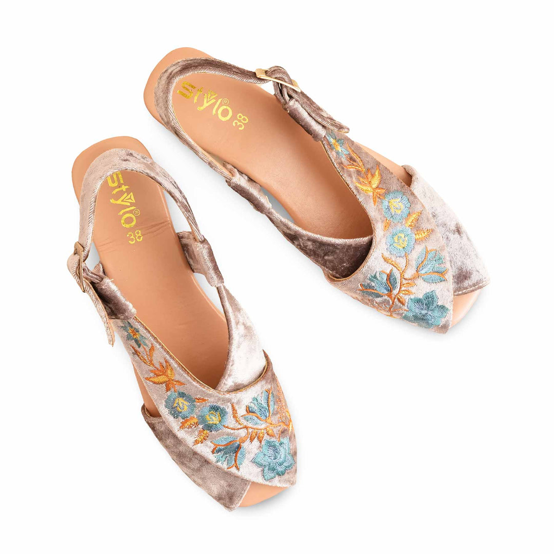 Golden Formal Peshawari Chappal For Ladies EC3184