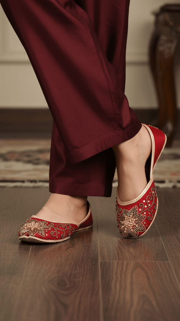 Maroon Fancy Khussa EC8409