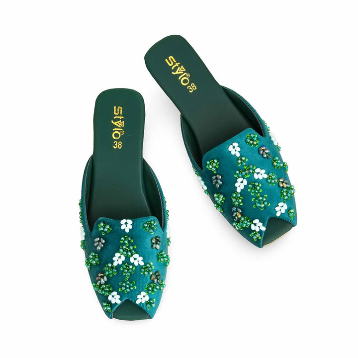 Green Fancy Back Open Khusa EC8578