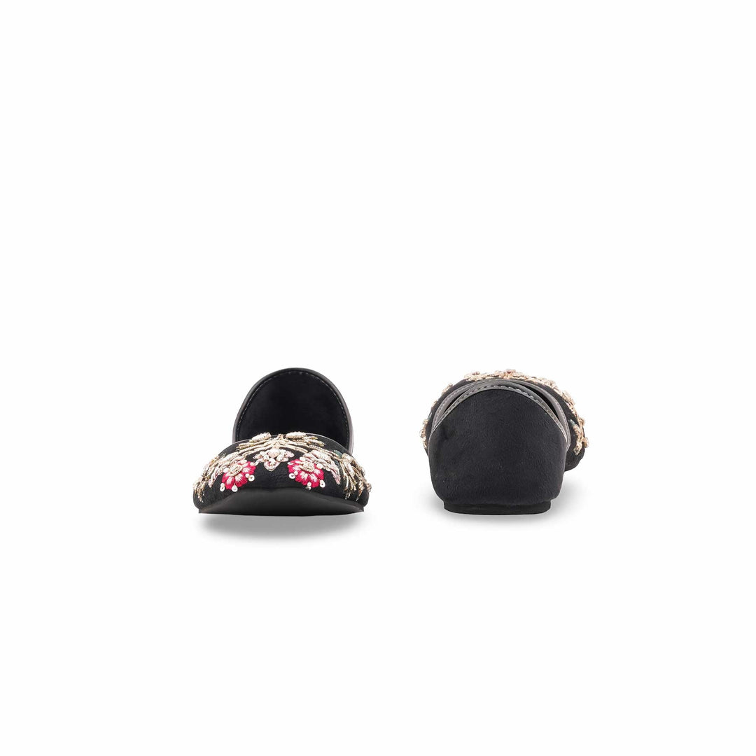 Black Ethnic Khussa For Ladies EC8592