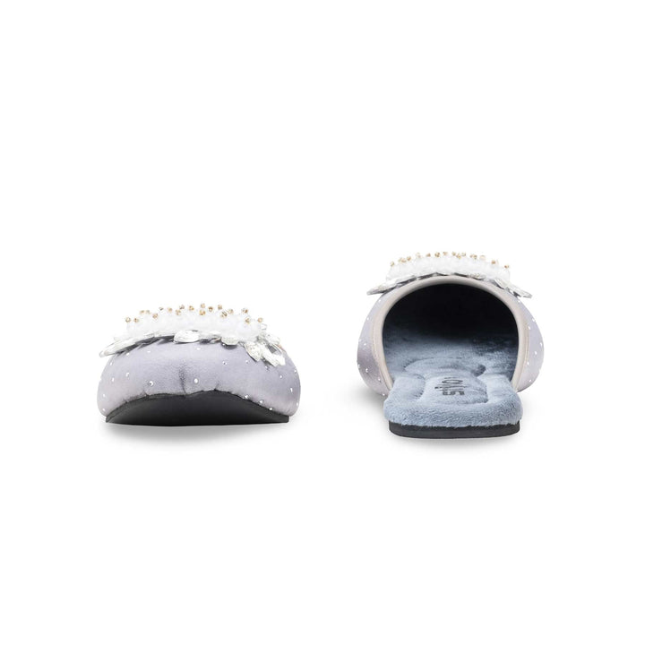 Grey Ethnic Back Open Khusa For Women EC8596