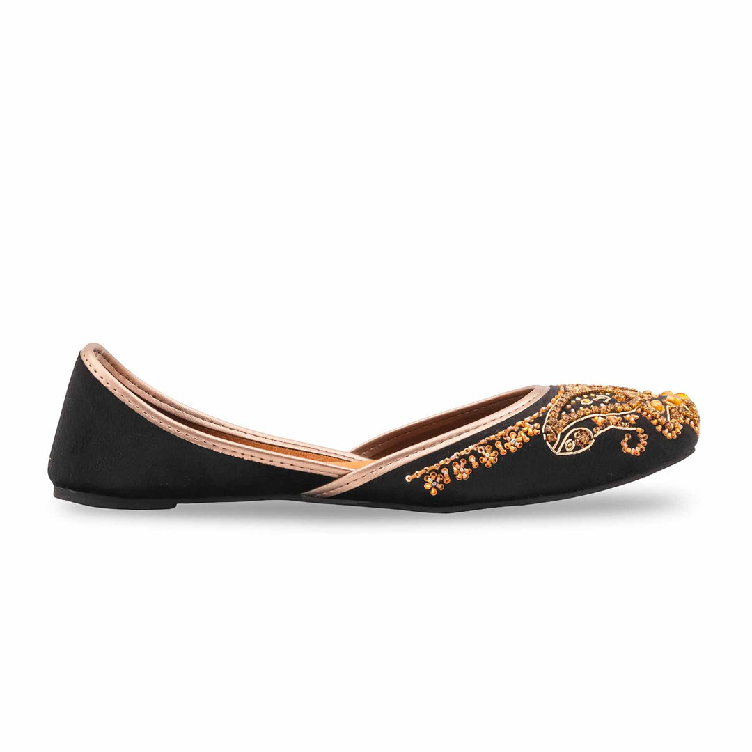 Black Fancy Khussa For Ladies EC8604