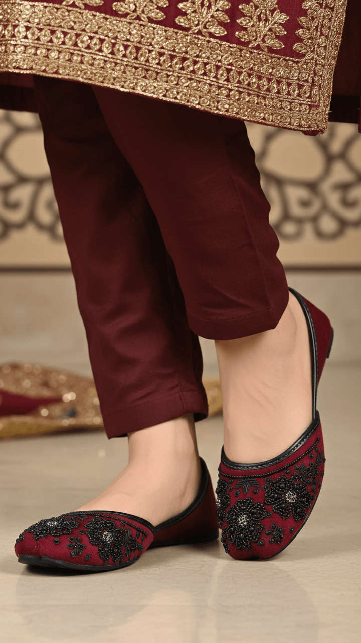 Maroon Fancy Women Khussa EC8607