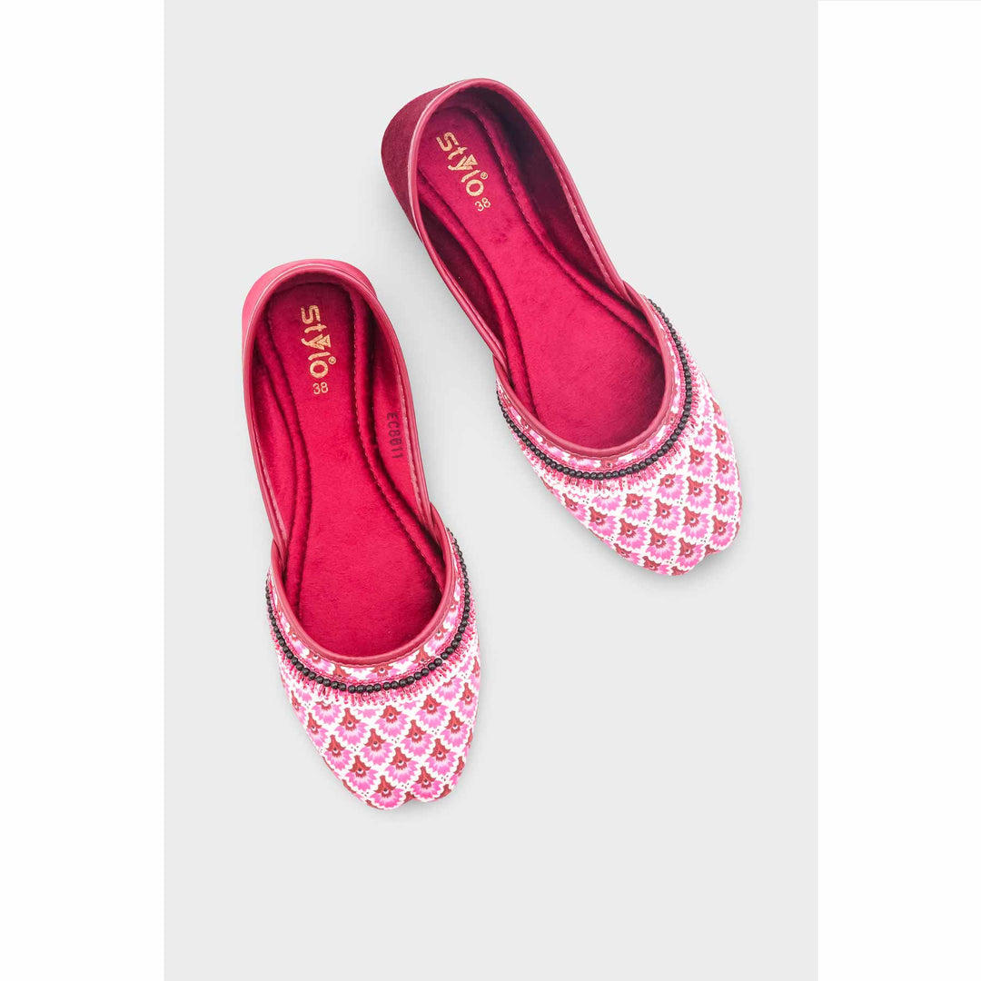 Maroon Ethnic Khussa For Women EC8611