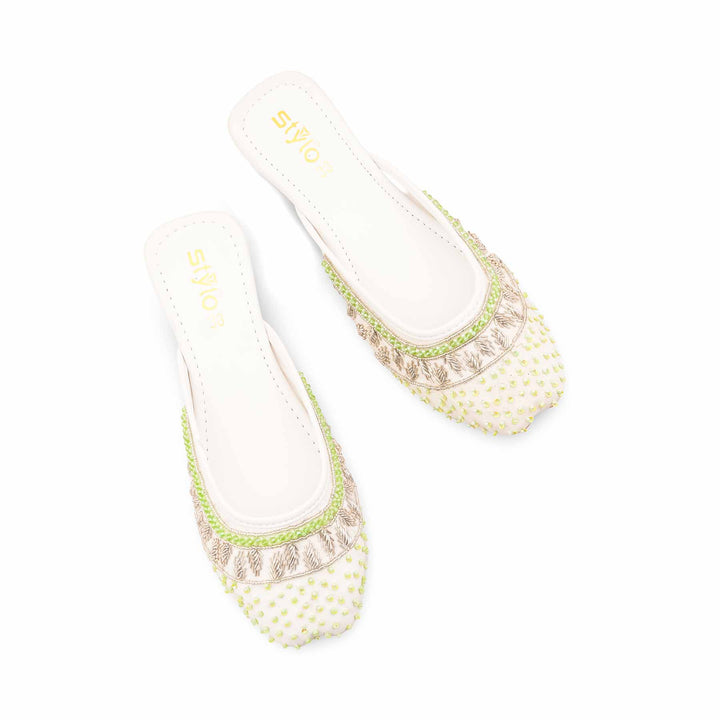 White Fancy Back Open Khussa EC8612