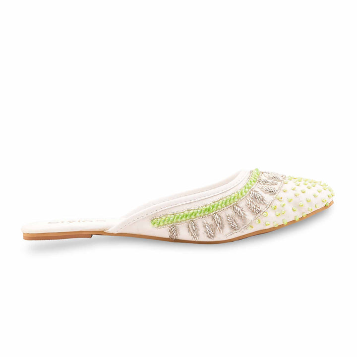 White Fancy Back Open Khussa EC8612