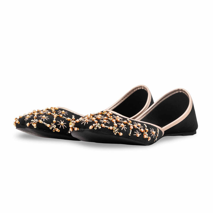 Black Fancy Khussa For Women EC8626