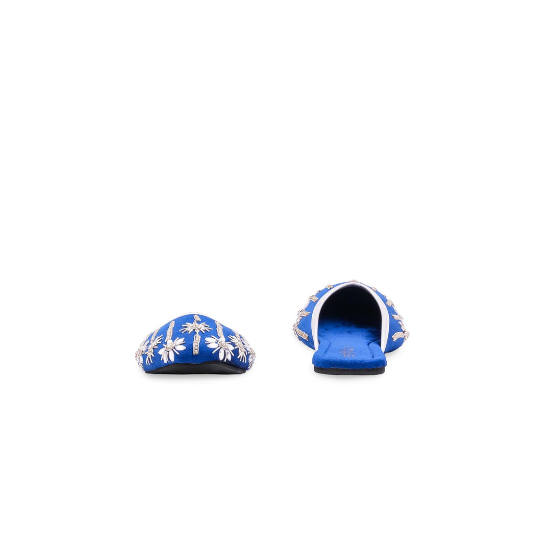 Blue Fancy Back Open Khussa EC8631