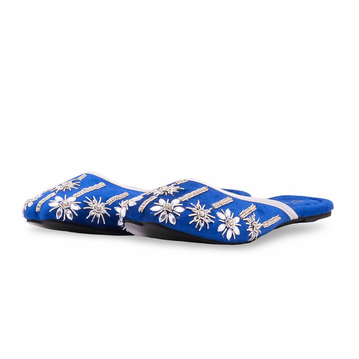 Blue Fancy Back Open Khussa EC8631