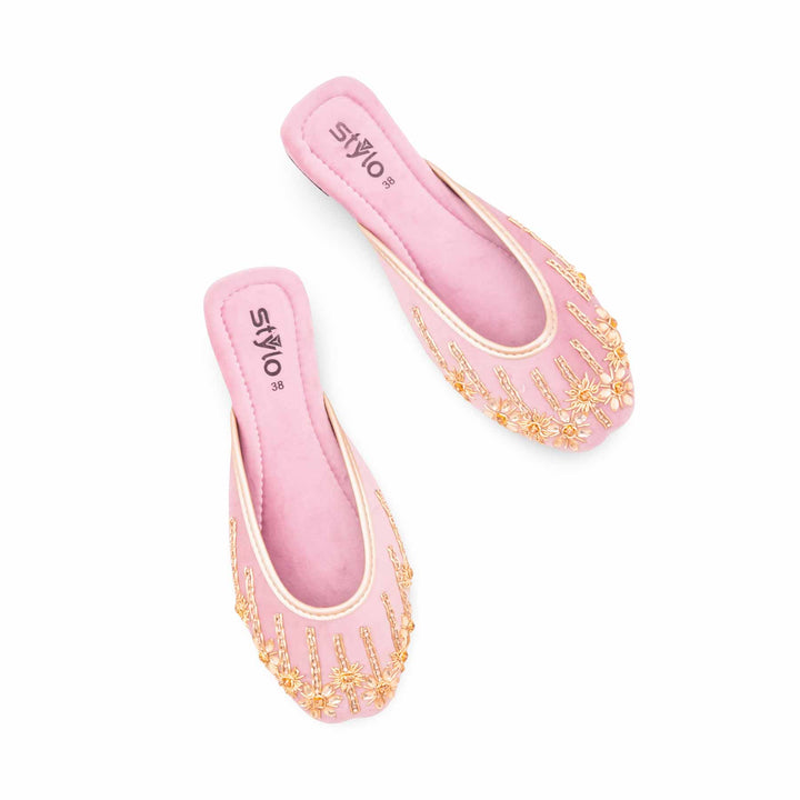 Pink Fancy Back Open Khussa EC8631
