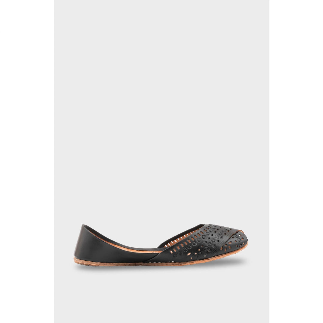 Black Leather Khussa EC8639