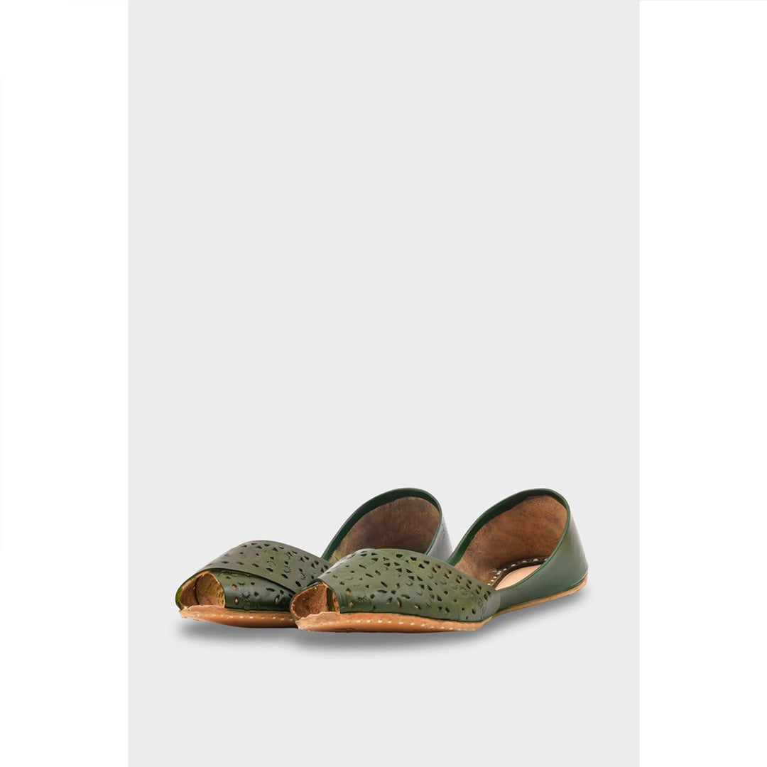 Green Leather Khussa EC8639