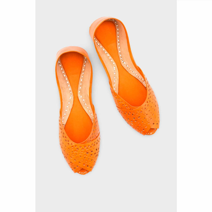 Orange Leather Khussa EC8639