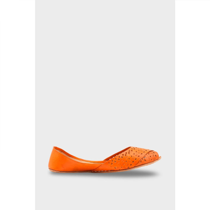 Orange Leather Khussa EC8639