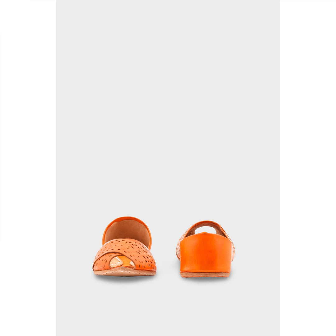 Orange Leather Khussa EC8639