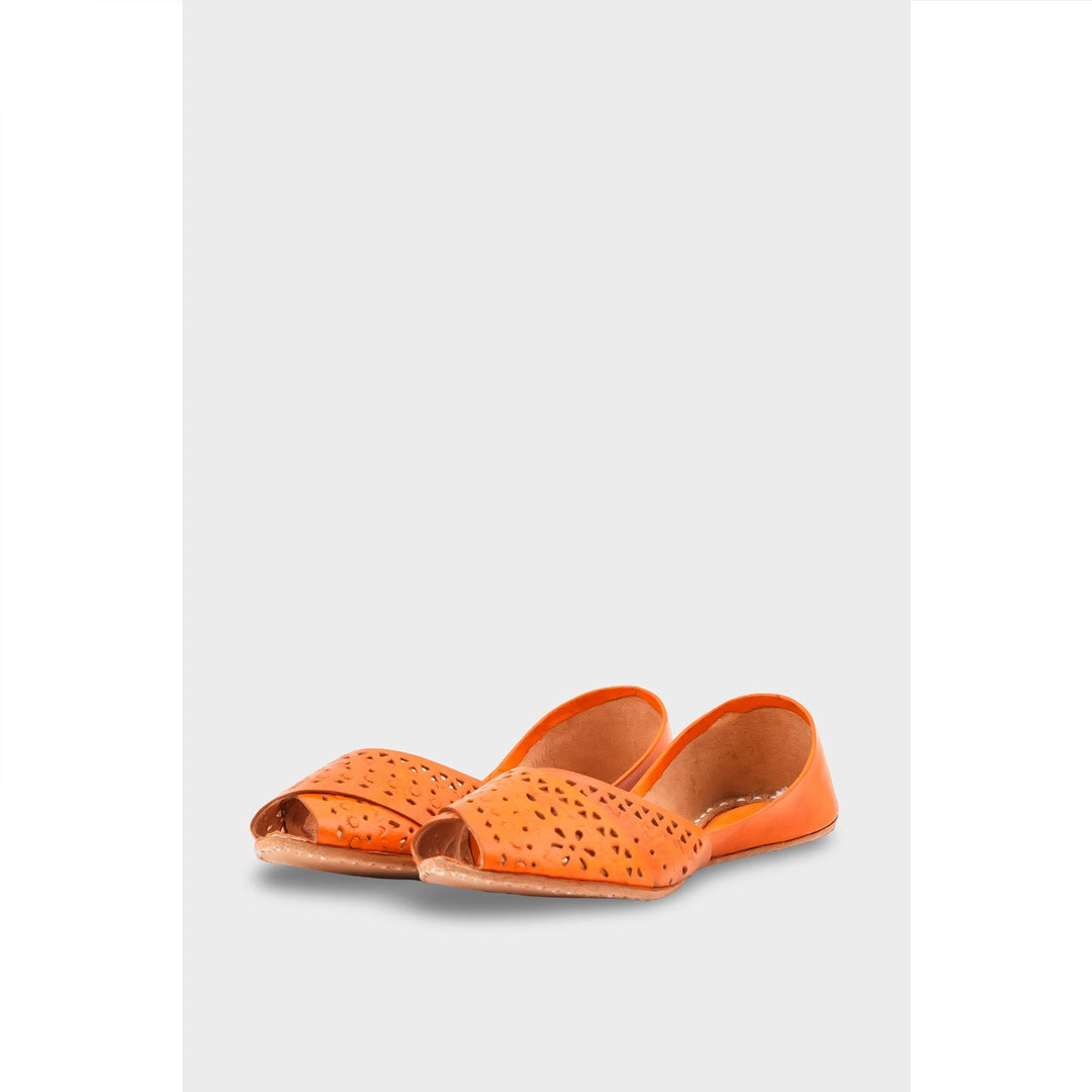 Orange Leather Khussa EC8639
