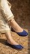 Navy Leather Khussa EC8639
