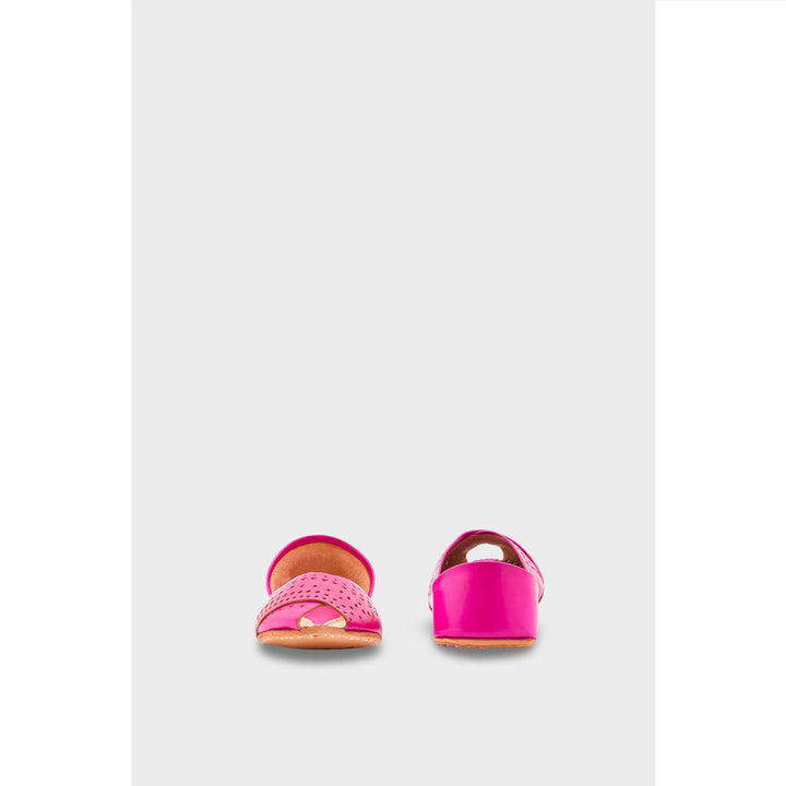 SK Pink Leather Khussa EC8639
