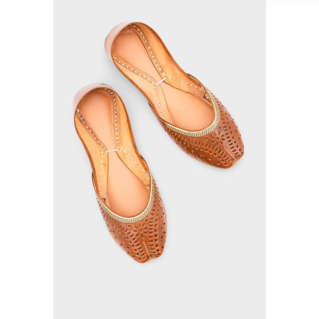 Mustard Leather Khussa EC8640