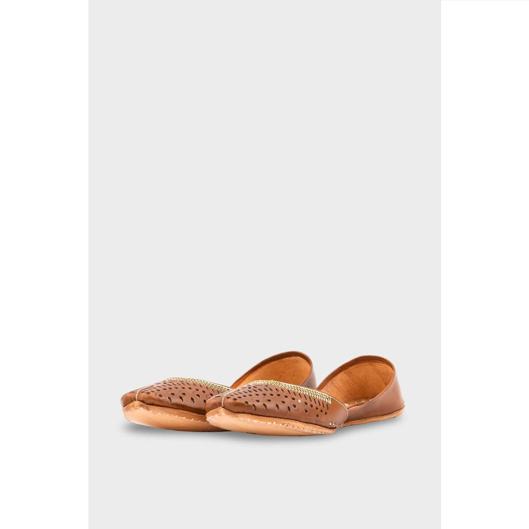 Mustard Leather Khussa EC8640