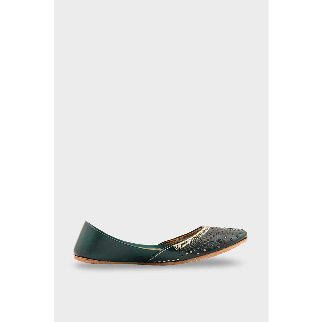 Green Leather Khussa EC8640