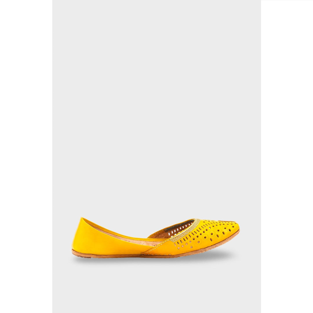 Yellow Leather Khussa EC8640