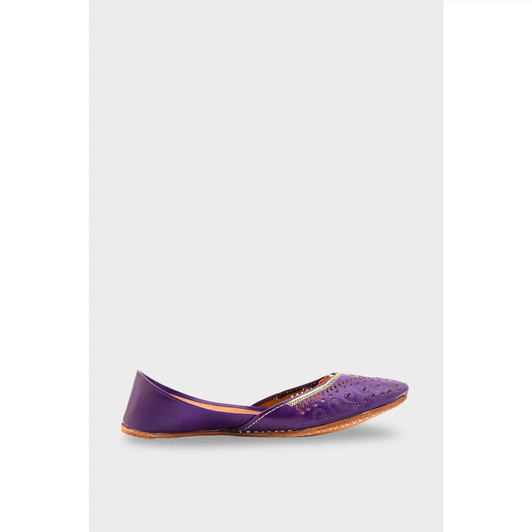 Navy Leather Khussa EC8640