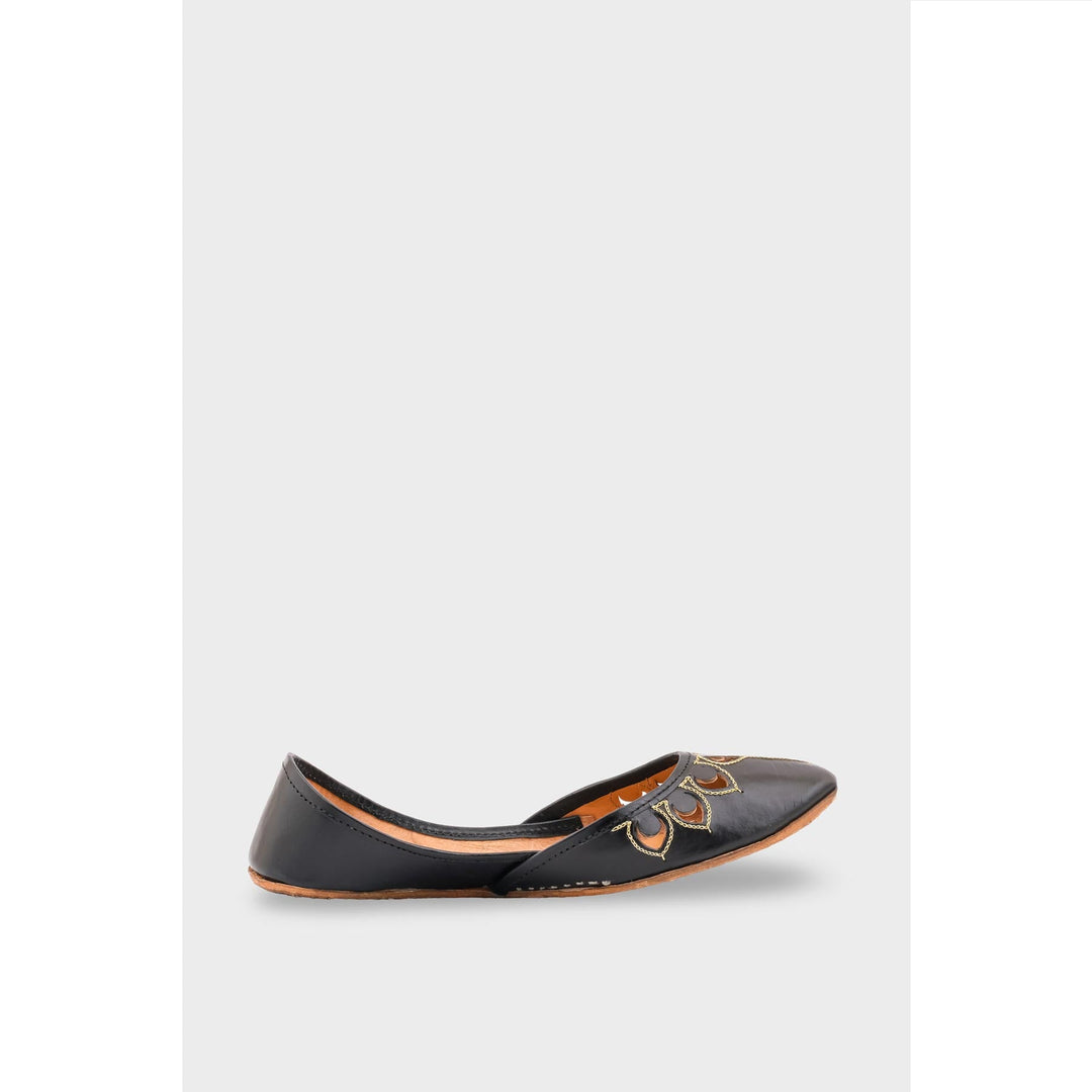 Black Leather Khussa EC8641