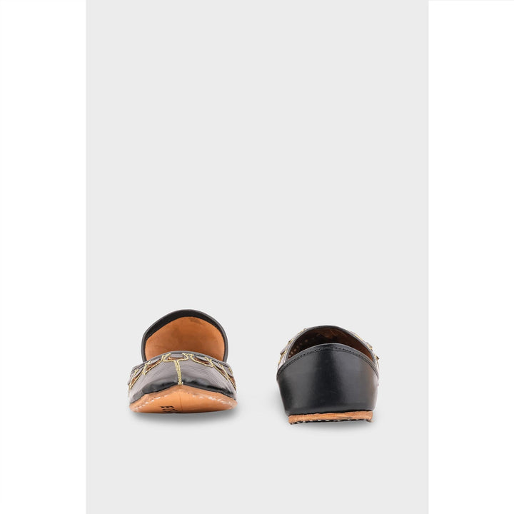 Black Leather Khussa EC8641