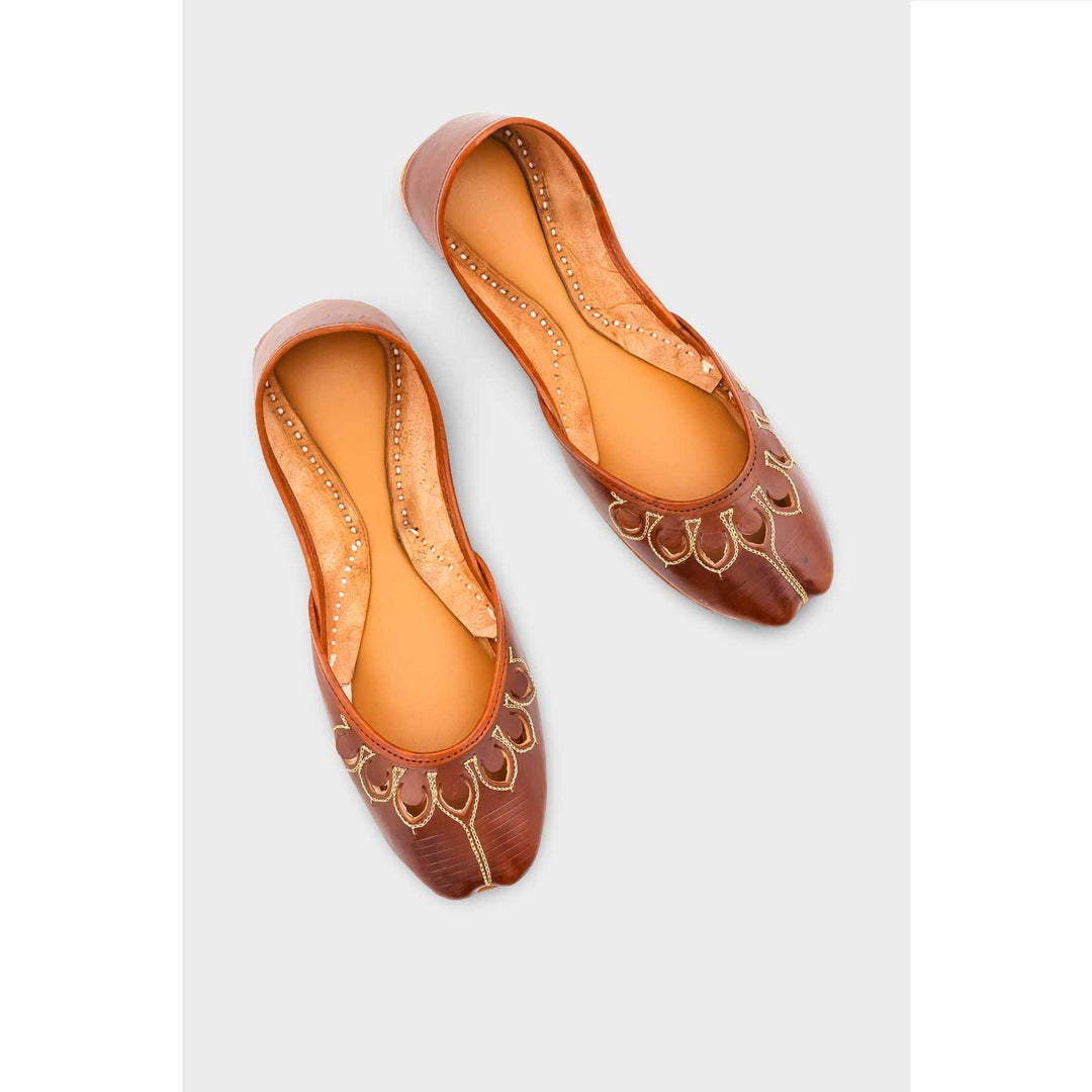 Mustard Leather Khussa EC8641