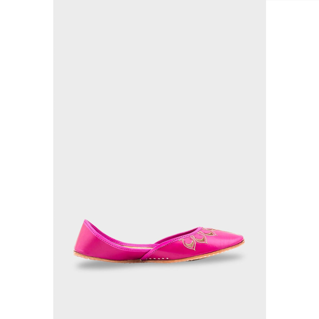 SK Pink Leather Khussa EC8641