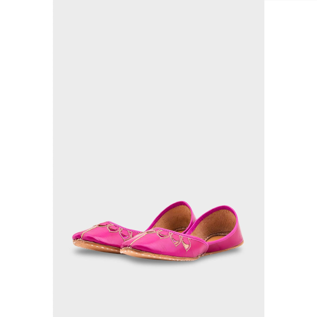SK Pink Leather Khussa EC8641