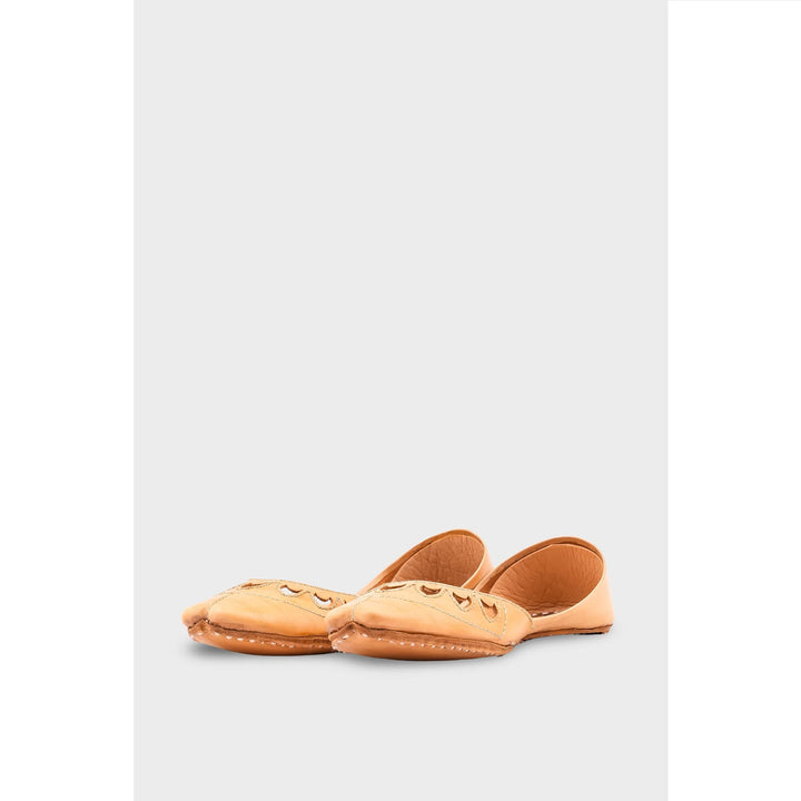 Beige Leather Khussa EC8641