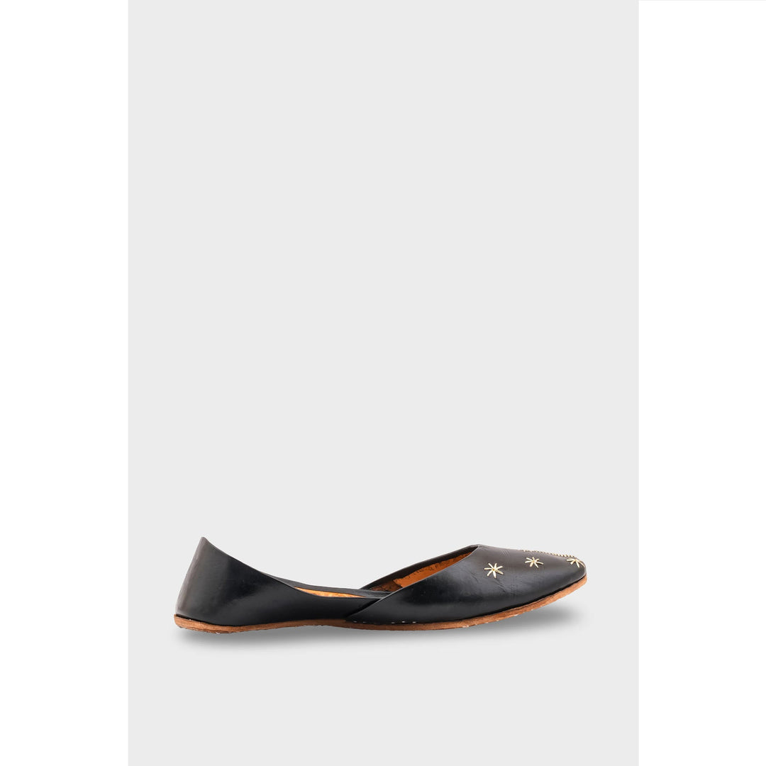 Black Leather Khussa EC8642