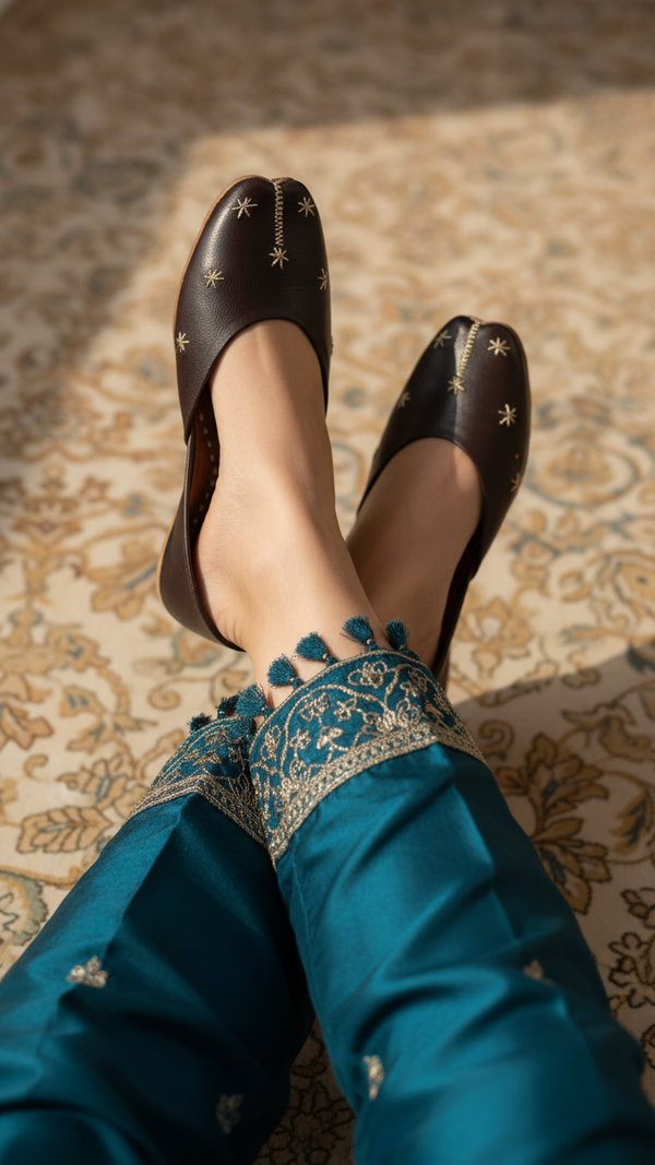 Brown Leather Khussa EC8642