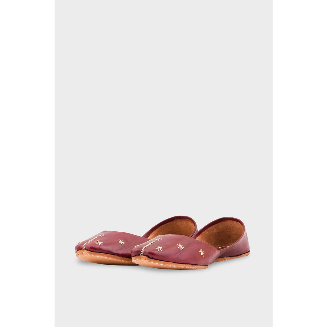 Maroon Leather Khussa EC8642