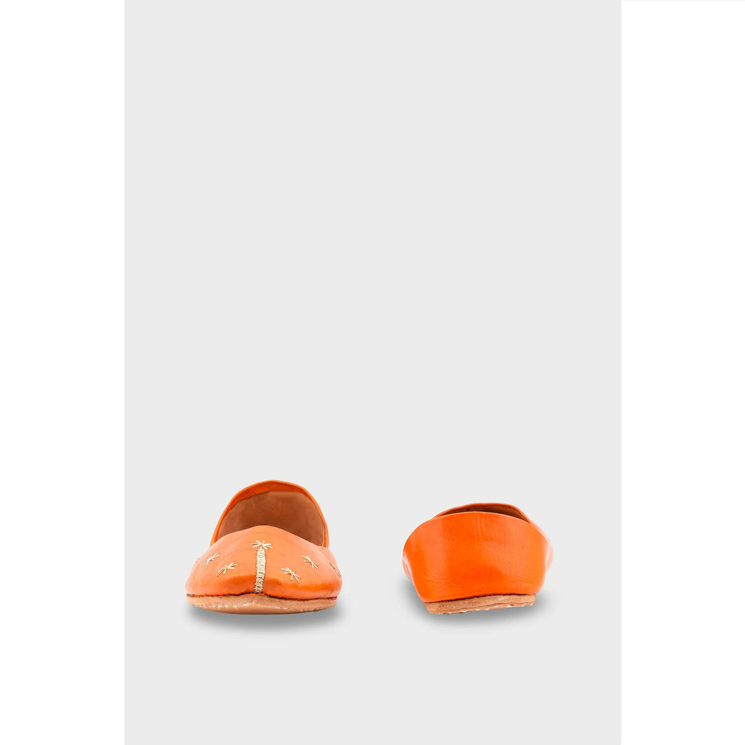 Orange Leather Khussa EC8642